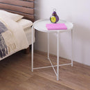 トレーテーブル サイドテーブル ミニテーブル トレー 天板 取り外し お盆 シャープ モノトーン ホワイト ブラック 白 黒 ナイトテーブル 丸テーブル ラウンド 【納期B】【azm-lfs-880】