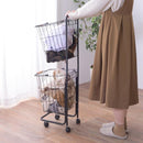 ランドリーバスケット 洗濯かご 洗濯物カゴ 洗濯物入れ 脱衣所 ランドリー キャスター 収納バスケット シンプル おしゃれ ブラック 黒 ホワイト 白 【納期B】【azm-lfs-881】