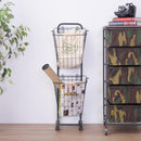 ランドリーバスケット 洗濯かご 洗濯物カゴ 洗濯物入れ 脱衣所 ランドリー キャスター 収納バスケット シンプル おしゃれ ブラック 黒 ホワイト 白 【納期B】【azm-lfs-881】