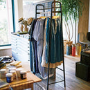 ハンガーラック 収納棚 大きいサイズ ロング 背の高い ハイタイプ コート対応 ワンピー対応 ハンガー ラック 収納ラック 棚 メッシュ 収納スペース 【納期B】【azm-lfs-882】