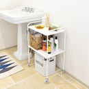 サイドワゴン キャスター付き 2段 ラック 棚 収納ワゴン キャスターつきワゴン シンプル おしゃれ キッチン リビング ガレージ 車庫 収納棚 【納期B】【azm-lfs-883】