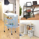 サイドワゴン キャスター付き 2段 ラック 棚 収納ワゴン キャスターつきワゴン シンプル おしゃれ キッチン リビング ガレージ 車庫 収納棚 【納期B】【azm-lfs-883】