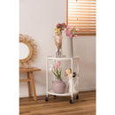 サイドテーブル キャスターつき おしゃれ 北欧 スチール製 トレー ソファサイド ベッドサイド トレイ 2段 収納 ディスプレイ スタンド 黒 ブラック 白 ホワイト 【納期B】【azm-lfs-884】