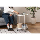 サイドテーブル キャスターつき おしゃれ 北欧 スチール製 トレー ソファサイド ベッドサイド トレイ 2段 収納 ディスプレイ スタンド 黒 ブラック 白 ホワイト 【納期B】【azm-lfs-884】