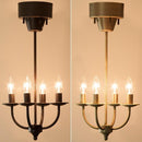 シャンデリア ライト 電気 4灯 シンプル リモコン付き 照明 アンティーク おしゃれ レトロ スチール 【納期B】【azm-lht-701】