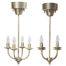 シャンデリア ライト 電気 4灯 シンプル リモコン付き 照明 アンティーク おしゃれ レトロ スチール 【納期B】【azm-lht-701】