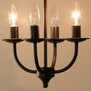 シャンデリア ライト 電気 4灯 シンプル リモコン付き 照明 アンティーク おしゃれ レトロ スチール 【納期B】【azm-lht-701】