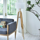 スタンドライト 高さ調整 調節 変更 照明 自立式 ライト ランプ フロアライト 天然木 木製 脚 三脚 おしゃれ スタイリッシュ 北欧 ナチュラル カジュアル 【納期B】【azm-lht-749】