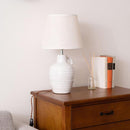 テーブルライト 北欧 おしゃれ 白 ホワイト フロアライト 照明 フロアーライト 陶器 中間スイッチ テーブルランプ ベッドサイド 置き型 ナチュラル カントリー 【納期B】【azm-lht-750】