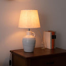 テーブルライト 北欧 おしゃれ 白 ホワイト フロアライト 照明 フロアーライト 陶器 中間スイッチ テーブルランプ ベッドサイド 置き型 ナチュラル カントリー 【納期B】【azm-lht-750】