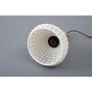 ペンダントライト 照明器具 北欧 1灯 おしゃれ LED対応 陶器 エジソン球付き 天井 吊り下げ 編み込み 韓国風 シェード 白 ホワイト カフェ かわいい インテリア 【納期B】【azm-lht-754】