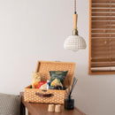 ペンダントライト 照明器具 北欧 1灯 おしゃれ LED対応 陶器 エジソン球付き 天井 吊り下げ 編み込み 韓国風 シェード 白 ホワイト カフェ かわいい インテリア 【納期B】【azm-lht-754】