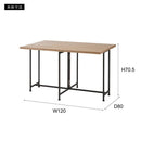 バタフライテーブル 120 天板 伸縮 折りたたみ 折り畳み バタフライ天板 ダイニングテーブル 4人 四人掛け デスク 机 おしゃれ 北欧 ナチュラル スチール 脚 黒 【納期A】【azm-mip-61】