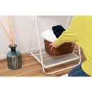 ハンガーラック スリム 2段 シンプル 大容量 スチール製 使いやすい 頑丈 フレーム グレー ホワイト 白 ハンガースタンド 収納スペース ラック 棚 コート 洋服 【納期B】【azm-mip-65】