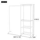 ハンガーラック 伸縮式 棚 キャスターつき 大容量 スチール製 使いやすい 頑丈 フレーム グレー ホワイト 白 ハンガースタンド 収納スペース 3段 コート 洋服 【納期A】【azm-mip-66】