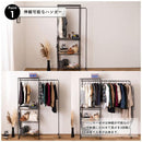 ハンガーラック 伸縮式 棚 キャスターつき 大容量 スチール製 使いやすい 頑丈 フレーム グレー ホワイト 白 ハンガースタンド 収納スペース 3段 コート 洋服 【納期A】【azm-mip-66】