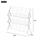 シューズラック スリッパラック マガジンラック 収納 棚 グレー 白 ホワイト 玄関 リビング 折り畳み 折りたたみ スチール コレクションラック ディスプレイ 【納期B】【azm-mip-68】