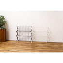 シューズラック スリッパラック マガジンラック 収納 棚 グレー 白 ホワイト 玄関 リビング 折り畳み 折りたたみ スチール コレクションラック ディスプレイ 【納期B】【azm-mip-68】