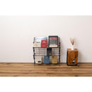 シューズラック スリッパラック マガジンラック 収納 棚 グレー 白 ホワイト 玄関 リビング 折り畳み 折りたたみ スチール コレクションラック ディスプレイ 【納期B】【azm-mip-68】