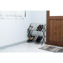 シューズラック スリッパラック マガジンラック 収納 棚 グレー 白 ホワイト 玄関 リビング 折り畳み 折りたたみ スチール コレクションラック ディスプレイ 【納期B】【azm-mip-68】