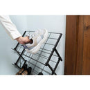 シューズラック スリッパラック マガジンラック 収納 棚 グレー 白 ホワイト 玄関 リビング 折り畳み 折りたたみ スチール コレクションラック ディスプレイ 【納期B】【azm-mip-68】