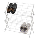 シューズラック スリッパラック マガジンラック 収納 棚 グレー 白 ホワイト 玄関 リビング 折り畳み 折りたたみ スチール コレクションラック ディスプレイ 【納期B】【azm-mip-68】