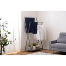 ハンガーラック スリム 2段 シンプル 大容量 スチール製 使いやすい 頑丈 フレーム グレー ホワイト 白 ハンガースタンド 収納スペース 棚 折り畳み 折りたたみ 【納期B】【azm-mip-69】