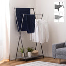 ハンガーラック スリム 2段 シンプル 大容量 スチール製 使いやすい 頑丈 フレーム グレー ホワイト 白 ハンガースタンド 収納スペース 棚 折り畳み 折りたたみ 【納期B】【azm-mip-69】