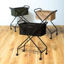 バスケットワゴン キャスター付き バスケット 収納 かご ラック ワゴン 折りたたみ 折り畳み キッチン リビング ランドリー 移動 携帯 持ち手 取っ手 おしゃれ 【納期B】【azm-mip-83】