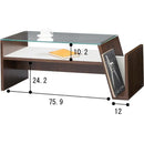 コーヒーテーブル サイドテーブル センターテーブル リビングテーブル テーブル 収納付き ラック付きテーブル 【納期A】【azm-moc-01br】