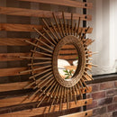 鏡 壁掛け ミラー おしゃれ 丸 トイレ 玄関 リビング ダイニング 木製 円形 大きい サイズ 大型 アジアン 韓国風 インテリア ナチュラル カフェ風 カントリー 【納期B】【azm-mr-715】