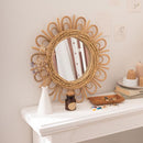 鏡 壁掛け おしゃれ 丸 トイレ 玄関 韓国風 ミラー アジアン リゾート ナチュラル カフェ風 カントリー リビング ダイニング 木製 円形 サークル ラウンド型 【納期B】【azm-mr-717】