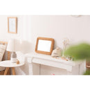 鏡 壁掛け 卓上 置き型 おしゃれ トイレ 玄関 韓国風 ウォールミラー アジアン リゾート ナチュラル カフェ風 カントリー リビング 木製 長方形 小さめ 小型 【納期B】【azm-mr-719】