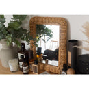 鏡 壁掛け 卓上 置き型 おしゃれ トイレ 玄関 韓国風 ウォールミラー アジアン リゾート ナチュラル カフェ風 カントリー リビング 木製 長方形 小さめ 小型 【納期B】【azm-mr-719】