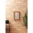 鏡 壁掛け 卓上 置き型 おしゃれ トイレ 玄関 韓国風 ウォールミラー アジアン リゾート ナチュラル カフェ風 カントリー リビング 木製 長方形 小さめ 小型 【納期B】【azm-mr-719】