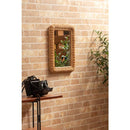 鏡 壁掛け 卓上 置き型 おしゃれ トイレ 玄関 韓国風 ウォールミラー アジアン リゾート ナチュラル カフェ風 カントリー リビング 木製 長方形 小さめ 小型 【納期B】【azm-mr-719】