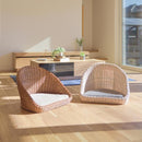 座椅子 和風 和柄 アジアン ラタン 編み込み 座いす フロアチェア 背もたれ おしゃれ リゾート風 南国 デザイン 和室 馴染む 似合う インテリア 【納期B】【azm-nrs-425】