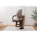 リクライニングチェア 椅子 背もたれ 肘掛け ひじ付き 回転 座面 高座椅子 和風 和室 柄 モダン 無地 フロアチェア 天然素材 ラタン 脚 フレーム リビング 書斎 【納期B】【azm-nrs-440】