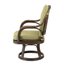 リクライニングチェア 椅子 背もたれ 肘掛け ひじ付き 回転 座面 高座椅子 和風 和室 柄 モダン 無地 フロアチェア 天然素材 ラタン 脚 フレーム リビング 書斎 【納期B】【azm-nrs-440】