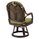 リクライニングチェア 椅子 背もたれ 肘掛け ひじ付き 回転 座面 高座椅子 和風 和室 柄 モダン 無地 フロアチェア 天然素材 ラタン 脚 フレーム リビング 書斎 【納期B】【azm-nrs-440】