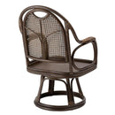 リクライニングチェア 椅子 背もたれ 肘掛け ひじ付き 回転 座面 高座椅子 和風 和室 柄 モダン 無地 フロアチェア 天然素材 ラタン 脚 フレーム リビング 書斎 【納期B】【azm-nrs-440】