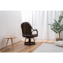 リクライニングチェア 椅子 背もたれ 肘掛け ひじ付き 回転 座面 高座椅子 和風 和室 柄 モダン 無地 フロアチェア 天然素材 ラタン 脚 フレーム リビング 書斎 【納期B】【azm-nrs-440】