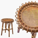 サイドテーブル ラタン 天然木製 おしゃれ アジアン ナチュラル カントリー テーブル リビング 寝室 玄関 【納期A】【azm-nrs-505】