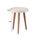 サイドテーブル ミニ 円形 丸型 ソファサイド ベッドサイド トレー トレイ おしゃれ 北欧 カントリー ナチュラル 天然木 木製 脚 スタイリッシュ 白 ホワイト 【納期B】【azm-nw-723】