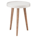 サイドテーブル ミニ 円形 丸型 ソファサイド ベッドサイド トレー トレイ おしゃれ 北欧 カントリー ナチュラル 天然木 木製 脚 スタイリッシュ 白 ホワイト 【納期B】【azm-nw-723】