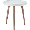 サイドテーブル 45cm 円形 丸型 ソファサイド ベッドサイド トレー トレイ おしゃれ 北欧 カントリー ナチュラル 天然木 木製 脚 スタイリッシュ 白 ホワイト 【納期B】【azm-nw-724】