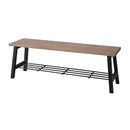 ダイニングベンチ 収納ラック付き ベンチ 椅子 木製 2人用 【納期A】【azm-nw-892b】