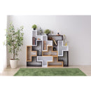 ラック 棚 パズル シンプル 形 デザイン 組み合わせ 収納ラック 収納棚 木目 柄 おしゃれ リビング ダイニング 茶色 ブラウン 白 ホワイト 【納期A】【azm-nws-557】