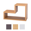ラック 棚 パズル L型 形状 デザイン 組み合わせ 組合せ 収納ラック 収納棚 インテリア 木目 柄 おしゃれ リビング 家具 茶色 ブラウン 白 ホワイト 【納期A】【azm-nws-558】