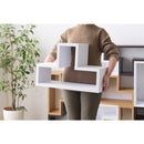 ラック 棚 パズル 凸型 形状 デザイン 組み合わせ 組合せ 収納ラック 収納棚 インテリア 木目 柄 おしゃれ リビング アクセント 茶色 ブラウン 白 ホワイト 【納期A】【azm-nws-559】